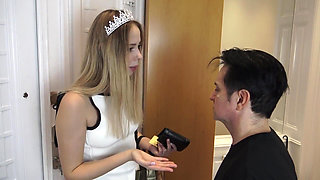 Tall Findom Train Her Slave!