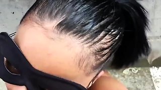 Masked Street Hooker Gets Bareback Fucked in Public