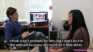 Female Agent - Model Casting Turns Into Lesbian Fun for Brunette