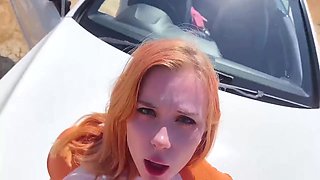 Girl Sucking Dick Stranger In Car And Doggy Fuck On A Rest