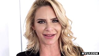 Busty cougar Phoenix Marie takes two giant sausages