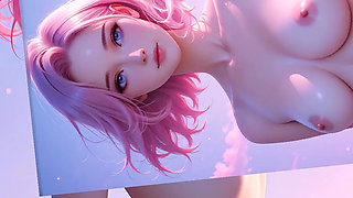 Pink Sunset Beach Goddess Dreamlike Ocean Beauty Ai Art Slideshow