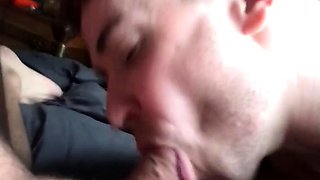 Hunk tricked into gay blowjob in the baitbus