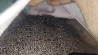 Playing with my wet shaved pussy