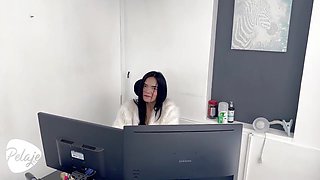 The Secretary Makes The Patient Wait A Long Time And He Decides To Go Into The Bathroom And Fuck Her