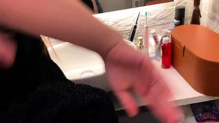 CHEATED in TOILET of the CLUB! HUSBAND noticed sperm on her
