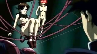 Cutie hentai chick getting tied up and rammed by tentacles