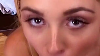Blonde teen Zoey Foxx POV deepthroat blowjob