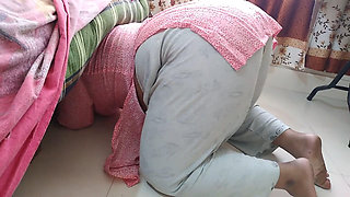 Indian Sexy Aunty Gets Stuck Under the Bed and After Two Days in a Row Her Stepson Helps Her Rough Fuck