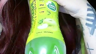 Sexy Alternative Redhead Drinking Soda and Burping