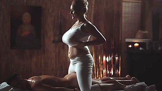 Massage bedrooms - sexy cougar with gigantic Natural Tits