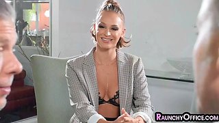 Stunning secretary hard double fucked