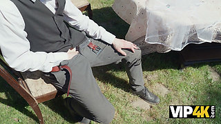 VIP4K. Beautiful 18-years old Babe fucks with the Priest on her Wedding