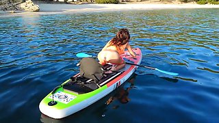 Voyeur! Sexy Hairy MILF Surfer Discovered by Drone