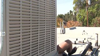 Outdoor Fucks Scene-4_slim, Busty Blonde Having Sex on the Rooftop and in Her Friend's Car