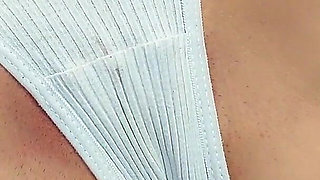 Powerful Vibrator Makes Her Pussy Flow Furiously with Moisture From the Vagina