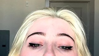 Blonde tight pussy babe solo toy fun in glamour masturbation