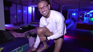 Hot Blonde & Brunette Fucked Hard in Swinger Club - BTS Amateur Sex