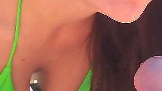 Big Dick Blowjob by the Pool. Amateur Cum in Mouth POV