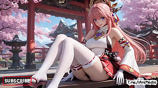 Yae Miko Nude Tease Compilation From Sexy Underwear to Big Breast Exposure Genshin Impact Hentai