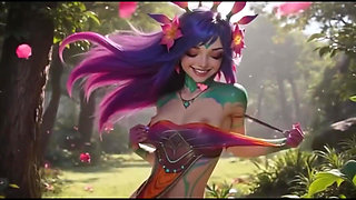 Horny Neeko in the Forest Bikini and Facial Cum