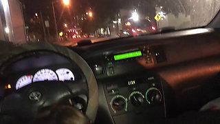 Risky Sloppy Car Horny Blowjob