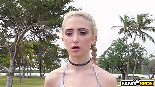 19 Year Old Beauty Hops on The Bus