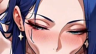 Anime Ai Tattooed Girl Performs Deep Throat