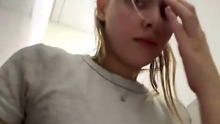 Gym Masturbation: Horny Beauty in the Fit Gym Massages Her Pussy and Squirts on a Bench in the Locker Room