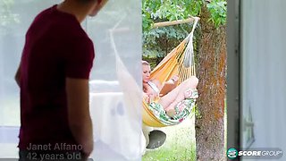 Janet Alfano MILF Mom Sucks and Fucks Young Cock Outdoors