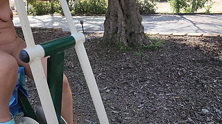 Naked outdoor workout