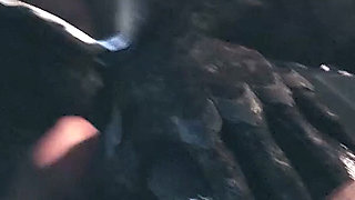 Black Cat & Eve - Futa Girls Fuck in the Rain - 3D Animation