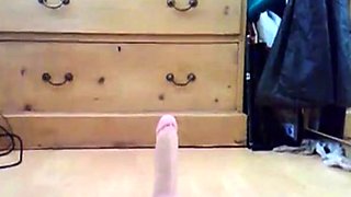 BBW Chub Rides Dildo on Webcam