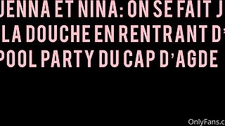 Three Delicious Busty Women Masturbating In The Shower - Threesome