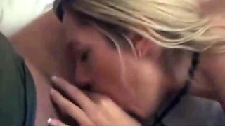 German Amateur Blonde Gives a Blowjob