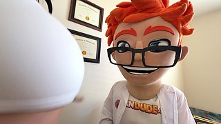 Doctor PornDude Fixes Nia Bleu’s Boob Woes with Riding, Slaps & Cum on Tits!