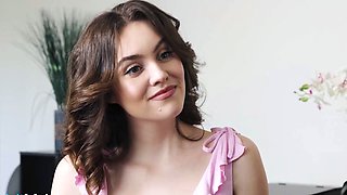 ADULTMOBILE - Skinny Brunette Fucks Her Boyfriend's Big