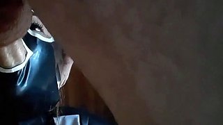 Clothed Asian MILF in Pantyhose Deepthroats and Gets Oral Cr