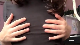 Solo Petite Teen Flashes Her Tits and Plays with Small Boobs
