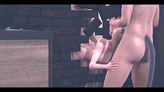 Hentai Uncensored - Delicious Blonde Gets Fucked by Two Friends Through the Wall - Japanese Asian Manga Anime Film Game Porn