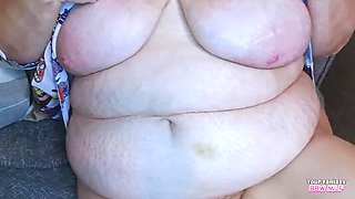 BBW Wife in Heels & Panties Shows Hairy Pussy - Mature Amateur Homemade