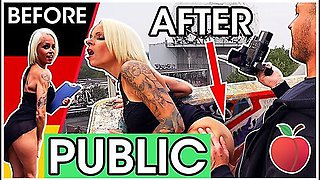 Silicon-tits Milf Fucks Stranger On Stairs (public) - Sophie Logan