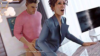 Boss gets railed by the hefty janitor in her office