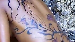 Latina skinny teen Channel fucked in the ass by vacationer at the beach