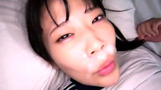 Blowjob and cum on big boobs