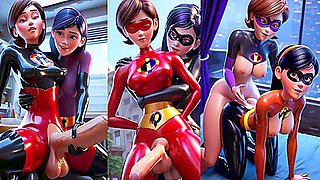 Superhero Ladyboy On A Filthy Mission Stuffed With Cocks In Every Hole & Double Penetration With Car Toon