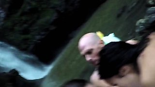 Explosive Outdoor Foursome with Deepthroat Blowjobs and