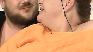 Real German Amateur with a Horny Mature with a Hairy BBW Pussy Takes It in the Mouth From a Horny Cock