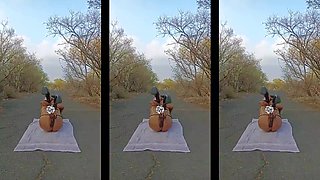 Rubidoll Hooker has butt sex hump with a black wood BIG BLACK COCK