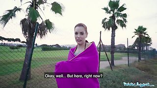Blowjob video with delicate Silvia Ruby from Public Agent